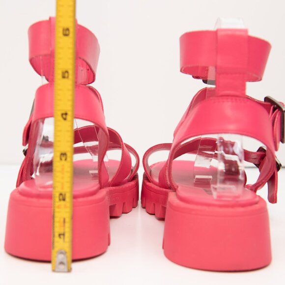 Anthropologie Silent D Friand Gladiator Sport Sandals Platform Leather Pink 39 - Picture 9 of 10